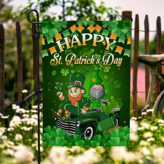 Discover Leprechaun Shamrock Irish Green Car St. Patrick’s Day Garden Flag