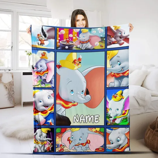 Discover Family Dumbo Fleece Blanket Family Dumbo Blanket Family Dumbo Birthday Gifts