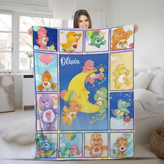 Discover Personalized Care Bears Plush Fleece blanket, Care Bears Fleece Blanket