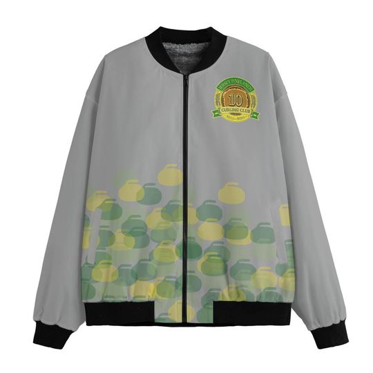 Jersey Pinelands - Curling Rocks - Mens Fleece Bomber Jacket