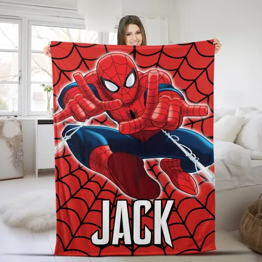 Discover Personalized Family Spiderman Plush Fleece Blanket Spiderman Birthday Theme
