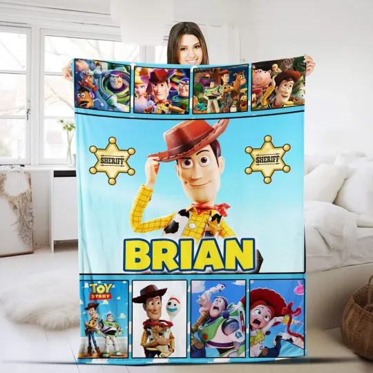 Discover Personalized Family Toy Story Plush Fleece Blanket Woody Blanket Toy Story