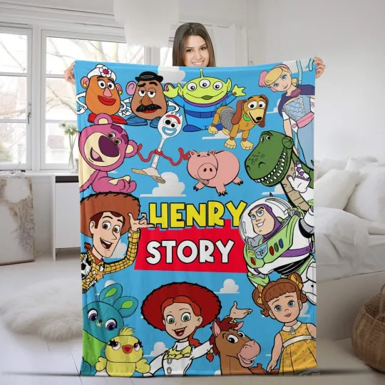 Discover Personalized Disney Toy Story Plush Fleece Blanket,Custom Name Disney Blanket