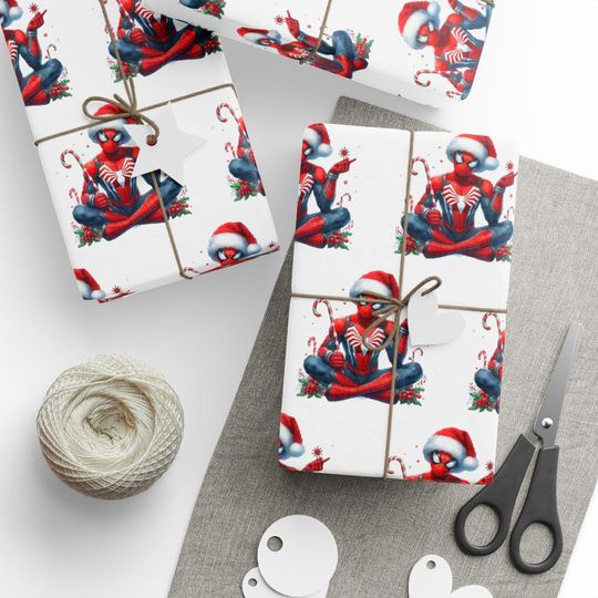 Discover Spider Man Marvel Gift Wrap, Holiday Present Packaging, Comic Book Decor, Superhero Xmas