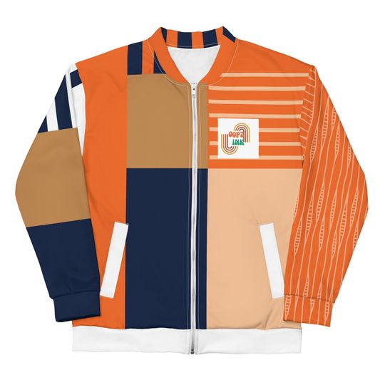 Discover orange Blue Pain design Ooopz Ink LLc Unisex Bomber Jacket