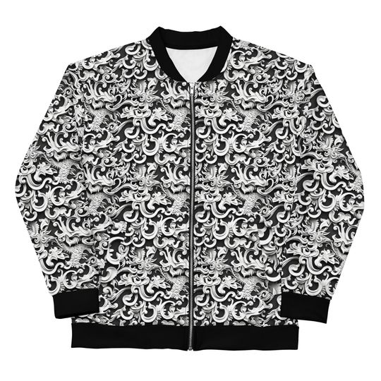 Discover Graphic Bomber Jacket: Dragon Print, Unisex Fleece