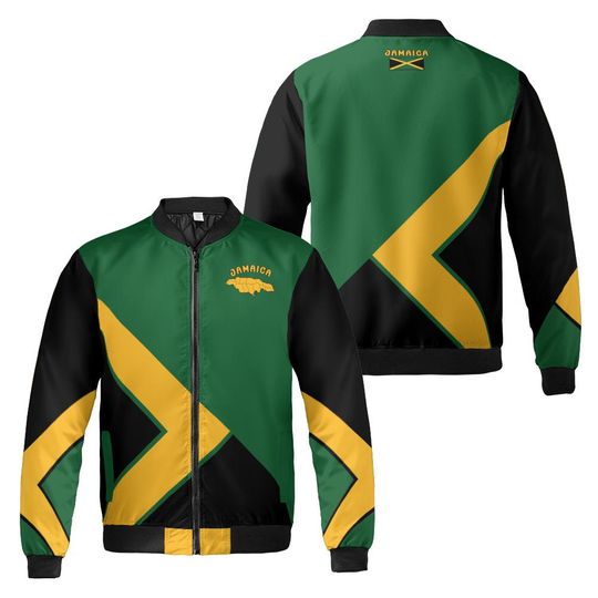 Discover Jamaica Jacket for Men and Women Jamaican Bomber Jacket Clothes Jamaica Tracksuit Top Quilted Flight Fleece Track Jacket Sizes up to 5XL