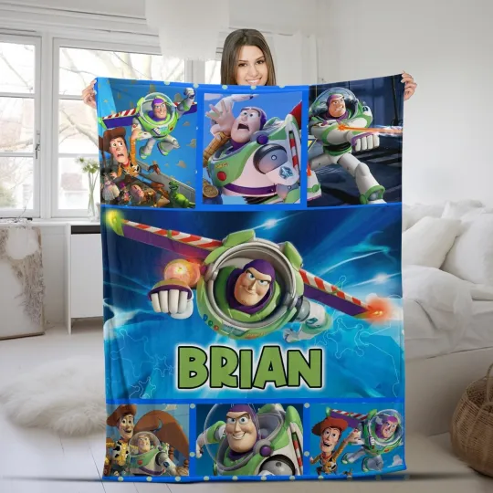 Discover Buzz Lightyear Plush Fleece Blanket, Toy Story Blanket, Andy And Woody