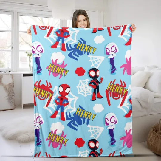 Customized Spidey and His Amazing Friends The Spider Gwen Plush Fleece Blanket