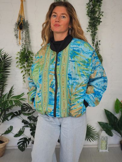 Discover FLEECE BOMBER JACKET - Paisley Coat - Thermal Unisex Hoodie - Vintage Silk - Thick Cotton - Non Binary - Christmas gift - Retro Men's coat