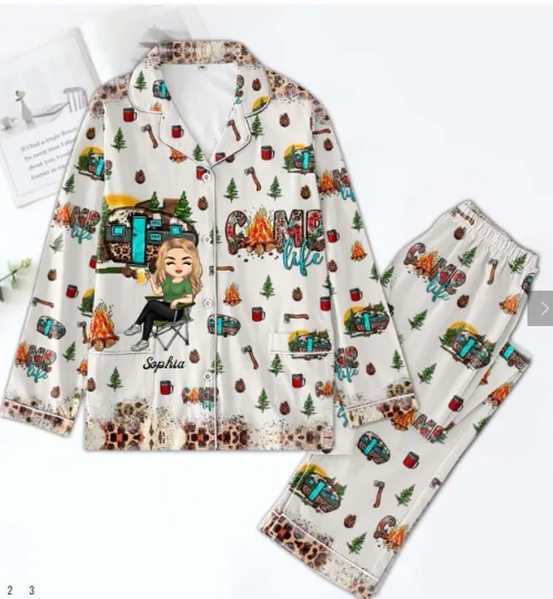 Discover Personalized Women's Pajama Set for Camper Lovers