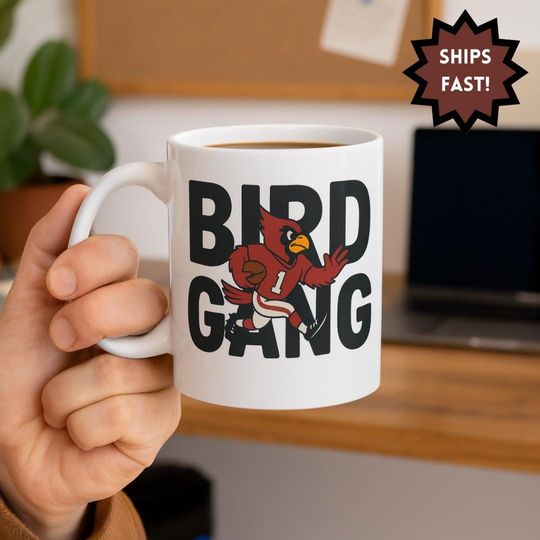 Bird Gang Mug | Funny Football Mug for Sports Fans | Cool Gift for Him | Cardinal Football Mug | Gamer Mug for Men | Tailgate Coffee Cup