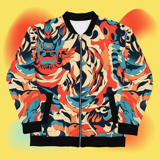 Discover Unisex Fleece Bomber Jacket: Abstract Print, Street Style Outerwear