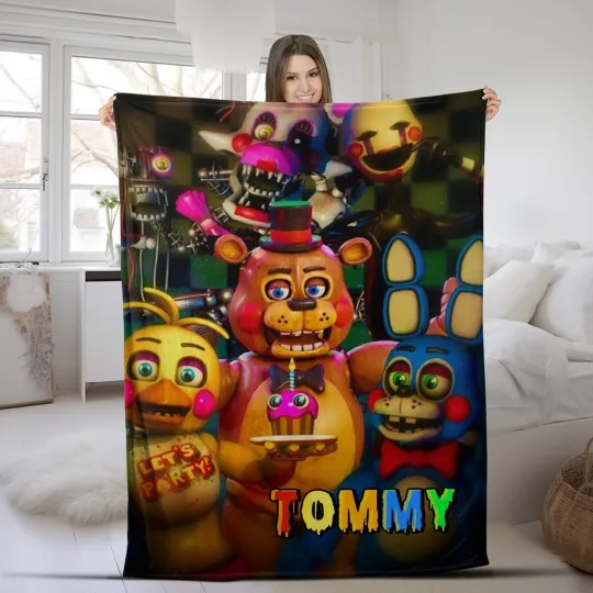 Customized Five Nights at Freddy's Plush Fleece Blanket, FNAF Baby Blanket