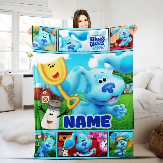 Discover Blue Clues Blanket Blue Clues Birthday Plush Fleece Blanket Gift
