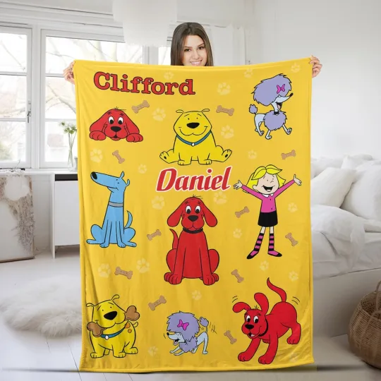 Discover Customized Clifford the Big Red Dog Plush Fleece Blanket