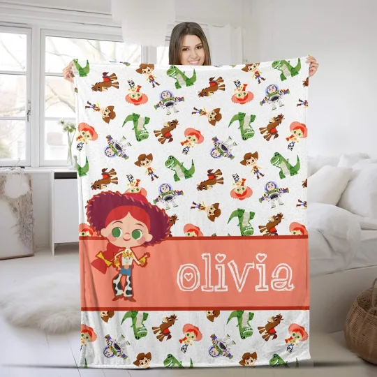 Discover Custom Name Toy Story Plush Fleece  Blanket - Toy Story Characters Blanket