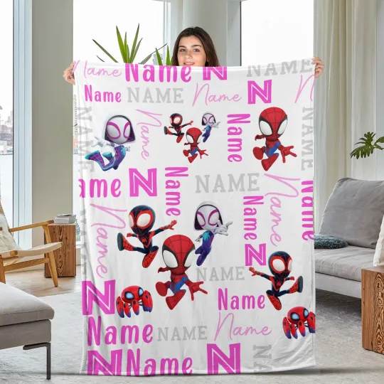 Customized Spidey and His Amazing Friends The Spider Gwen Plush Fleece Blanket