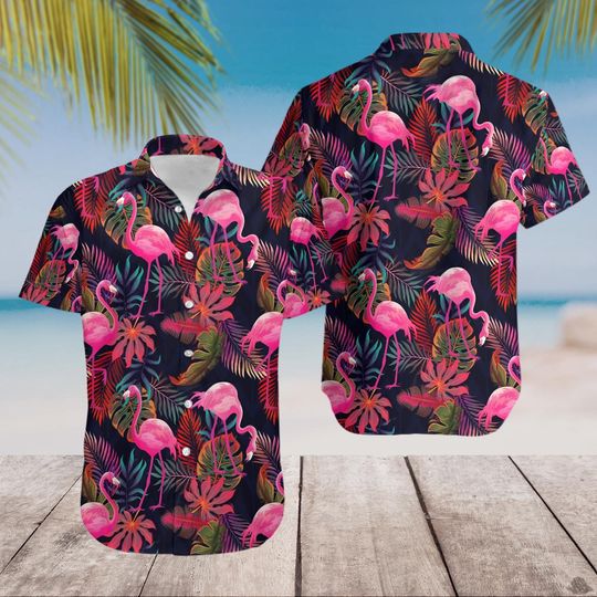 Discover Flamingo Hawaiian Shirt for Men and Women, Summer Hawaiiana, Flamingo Lover Gift