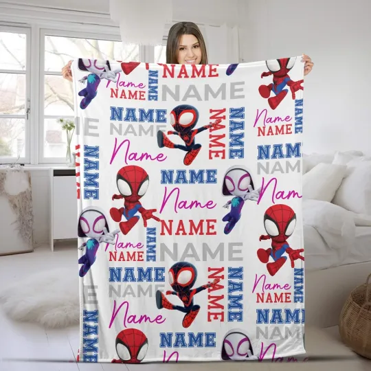 Customized Spidey and His Amazing Friends The Spider Gwen Plush Fleece Blanket