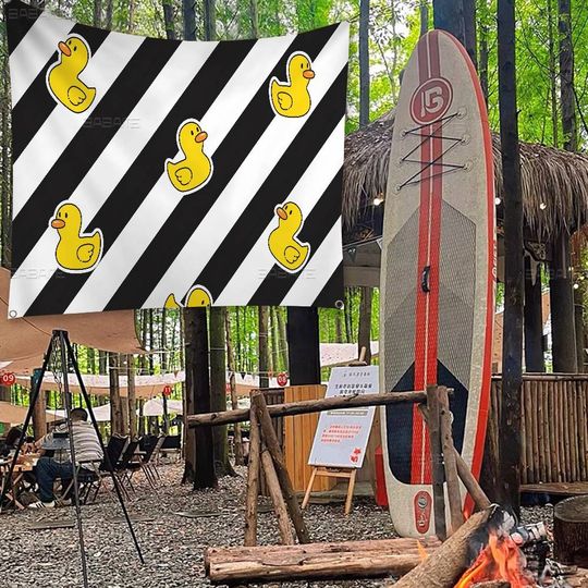 Discover Yellow Classic Rubber Duck Family Gatherings Outdoor Atmosphere Flags Camping Decorations Banners