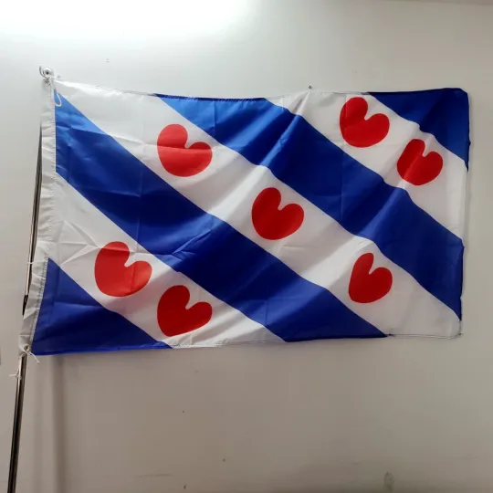 Discover Netherlands Friesland Province Flag Graphic  Printed Hanging Banner Party Decor 90x150cm Polyester