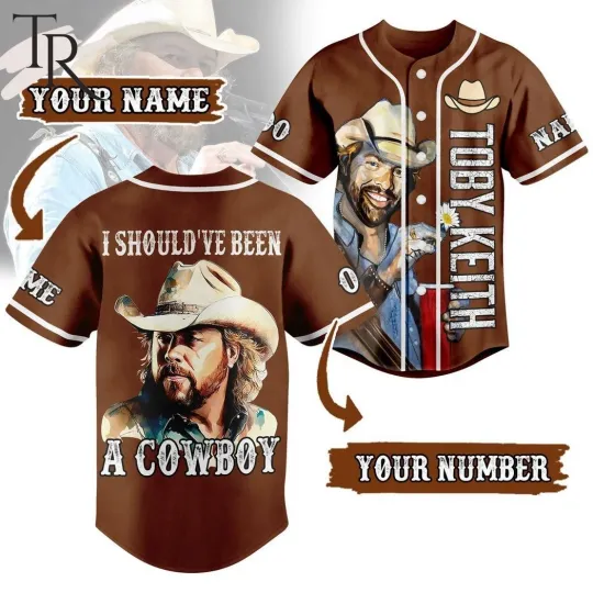 Toby Keith I Should've Been A Cowboy Custom Baseball Jersey All size