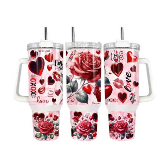 Discover Handmade 40oz Stainless Steel Tumbler -Valentine~Heart~Romance~Cupid~Love~Gift