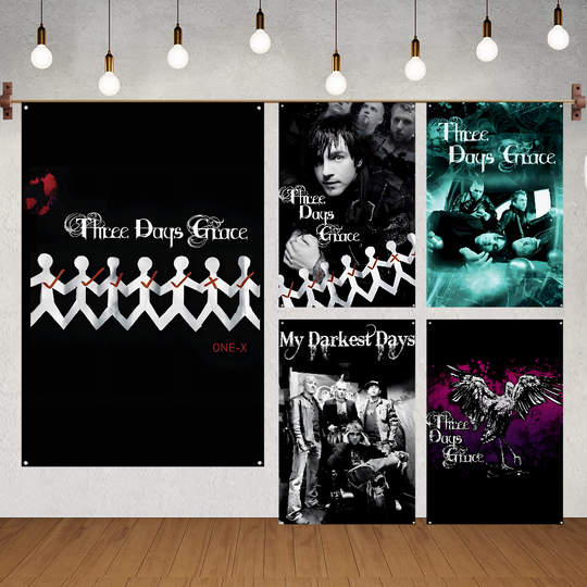 Discover Three Days Grace band Flag Custom Flags Wall Hanging Tapestry Outdoor Decorative flag Background Blanket