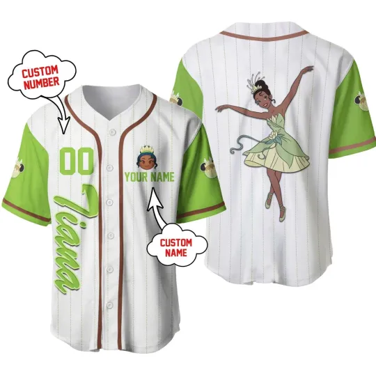 Discover Personalized Disney Tiana Princess Baseball Jersey Unisex Adults S-5XL Gift