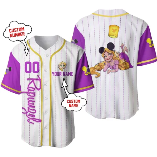 Discover Personalized Disney Rapunzel Tangled Baseball Jersey Unisex Adults S-5XL Gift