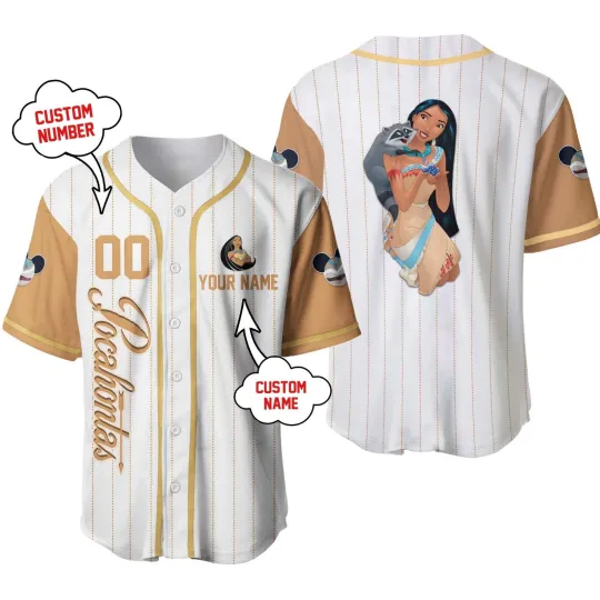 Personalized Disney Pocahontas Baseball Jersey Unisex Lovers Gift