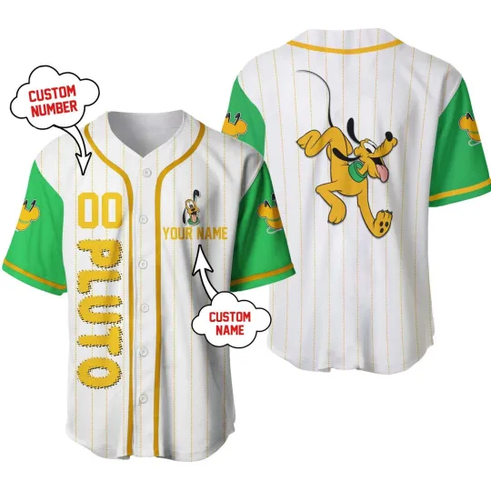 Discover Personalized Disney Dog Pluto Baseball Jersey Unisex Adults S-5XL Lovers Gift