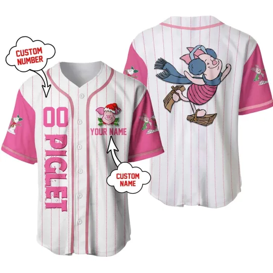 Discover Personalized Disney Piglet Baseball Jersey Unisex Adults S-5XL Lovers Gift