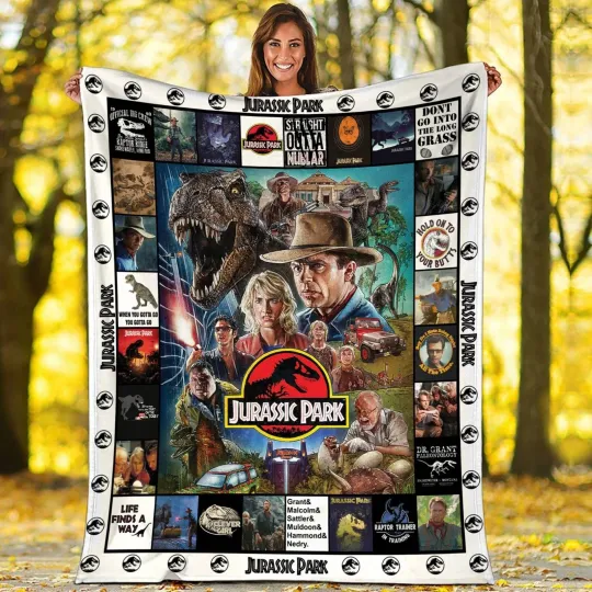Discover Jurassic Park Plush Fleece Blanket Jurassic World Blanket Jurassic Park