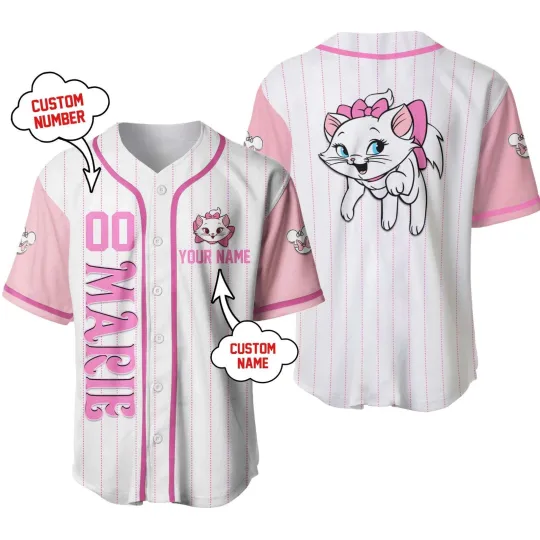 Discover Personalized Disney Marie Cat The Aristocats Baseball Jersey Unisex Adults S-5XL