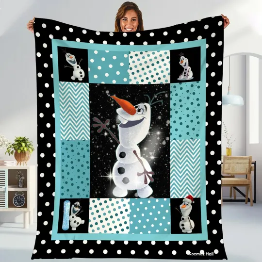 Discover Frozen Olaf Plush Fleece Blanket Olaf Elsa Anna Princess Blanket Disneyland