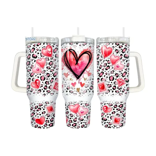 Discover Handmade 40oz Stainless Steel Tumbler -Valentine~Heart~Romance~Wife~Gift