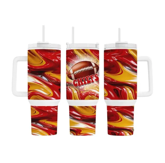 Kansas City Chiefs 40oz Stainless Steel Tumbler with Handle - Football Gift