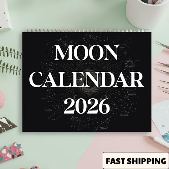 Discover Moon Calendar 2026, Moon Floral 2026 Wall Calendar, Friends and Office Decor