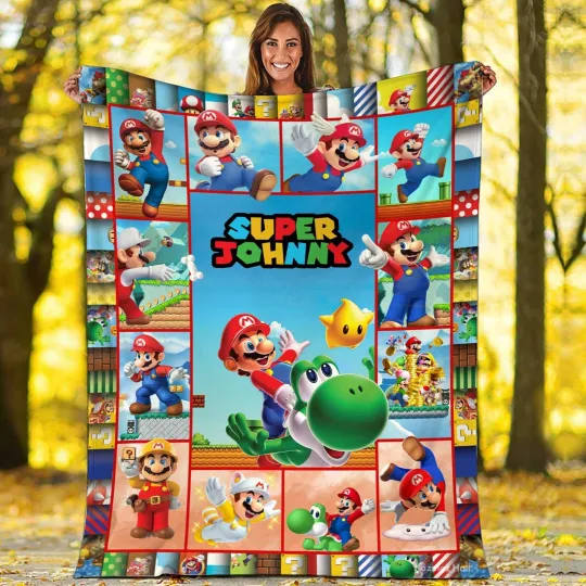 Super Mario Blanket Mario Series Plush Fleece Blanket Super Mario Birthday Gifts