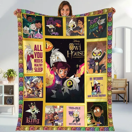 Discover The Owl House Blanket  Luz Noceda King Clawthorne Fleece Blanket  Owl House Disn