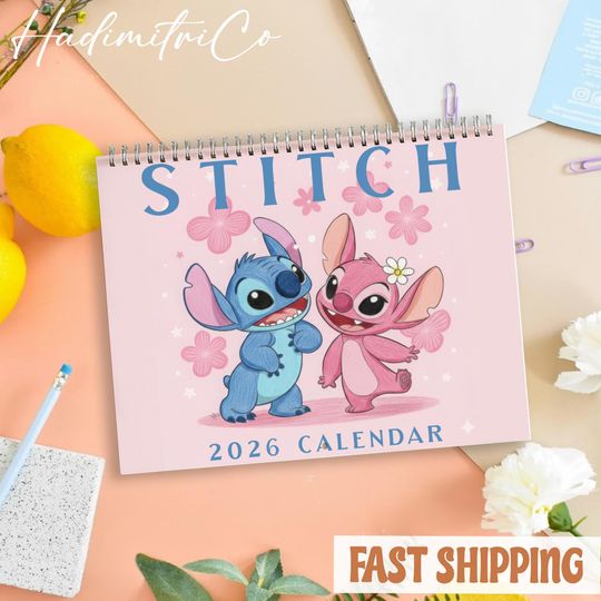 Discover Stitch Calendar 2026, Lilo And Stitch Disney Wall Calendar
