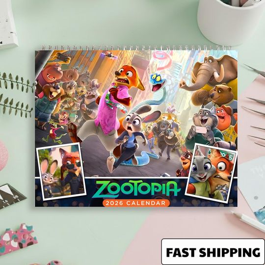 Discover Zootopia 2026 Calendar, Zootopia Monthly Wall Calendar, 2026 Zootopia Calendar, Disney Calender