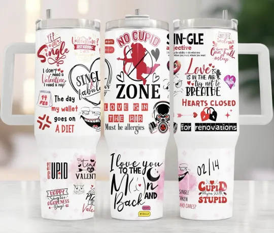 Discover Handmade 40oz Stainless Steel Tumbler -Valentine~Heart~Romance~Cupid~Love~Gift