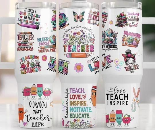 Discover 40oz Stainless Steel Tumbler with Handle - Teacher Appreciation Gift