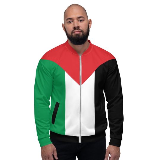 Discover Palestinian Flag Bomber Jacket: Unisex Fleece Sweatshirt