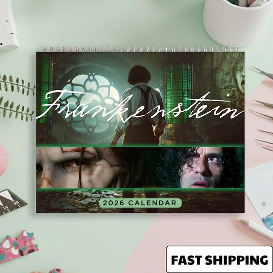 Discover Frankenstein TV Show 2026 Wall Calendar, Home Office Decor, Book Lover Gift Goth Bride, Horror Movie Bookish