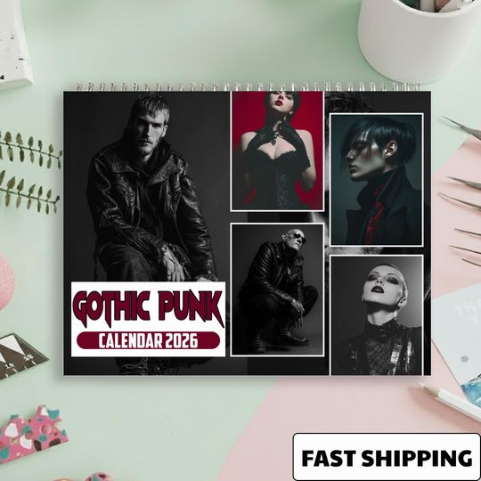 Discover 2026 Gothic Wall Calendar, Dark Academia Calendar, Punk Gift