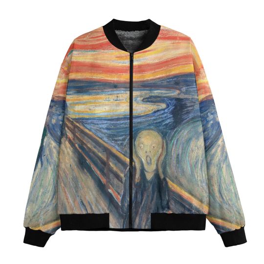 Discover The Scream Bomber Jacket: Edvard Munch Art, Fleece Lined